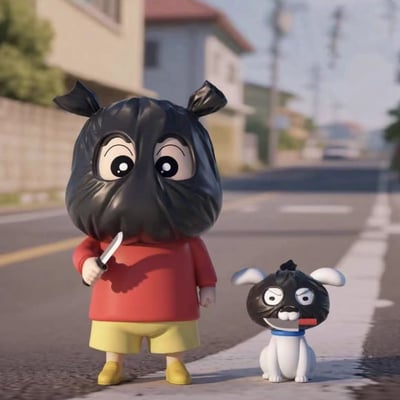 小新陪你打劫快樂！ 搞笑搶劫版蠟筆小新與小白公仔1