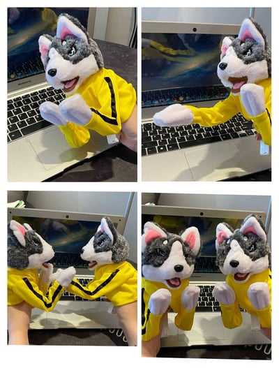超爆笑  動物哈士奇拳擊互動手偶  現貨3