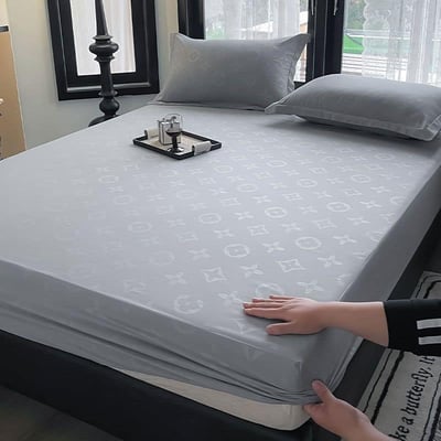 時尚老花款 純色高級感3件床包組6