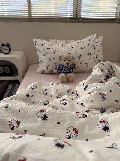 委託代購 奶油系 ins風床包組  可愛全棉水洗棉四件套雙人/加大1
