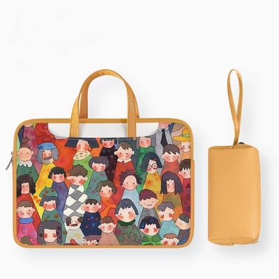 摩登城市 人物插畫風多功能旅行電腦包10