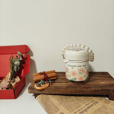 氣質珍珠掛練玻璃吸管式水杯1