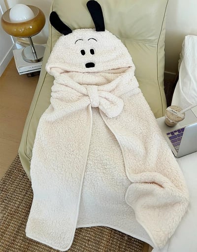 卡通小狗秋冬毛絨可愛斗篷5