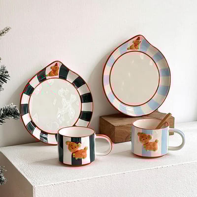 出口韓國可愛小狗杯盤組6