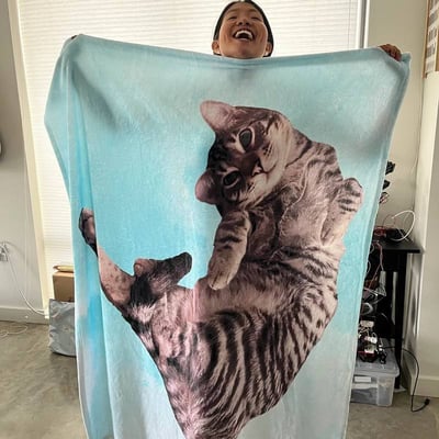 專屬你的療癒毯 寵物人物專屬圖像訂製毯單圖款2