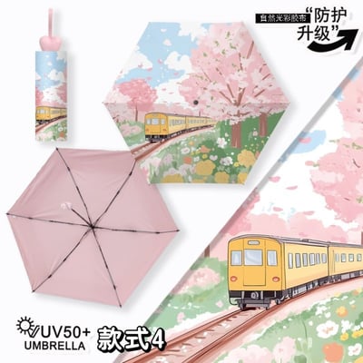 超輕量五折防曬傘 UPF50+防紫外線 晴雨兩用  迷你隨身遮陽傘4