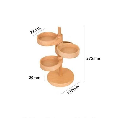 桌面質感升級神器 實木旋轉收納架四層可轉設計5