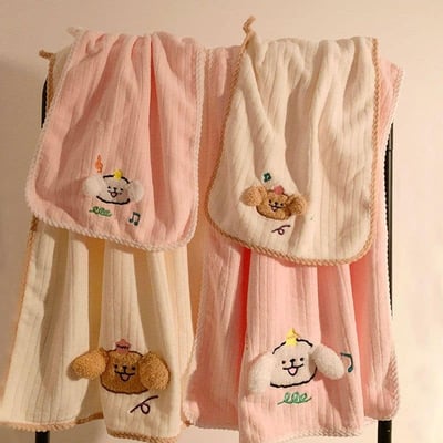 我是線條小狗刺繡 陪你洗澡的毛巾組合1