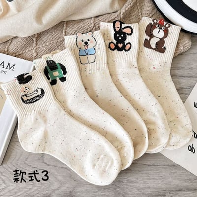 春秋款純棉動物圖案可愛多款點子紗襪3