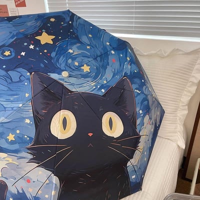 星空貓咪晴雨兩用自動雨傘1