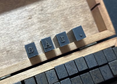 文青手作必備 復古木盒英文印章 70枚 字母×數字×符號全套5