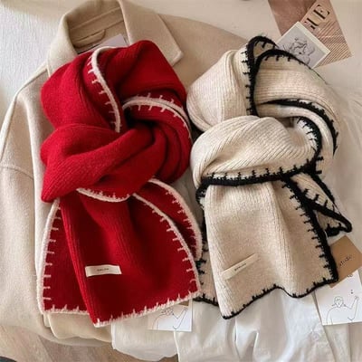 小香風鎖邊・秋冬高級感圍巾5