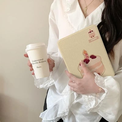 奶油小蛋糕 療癒感黃色系平板保護套2