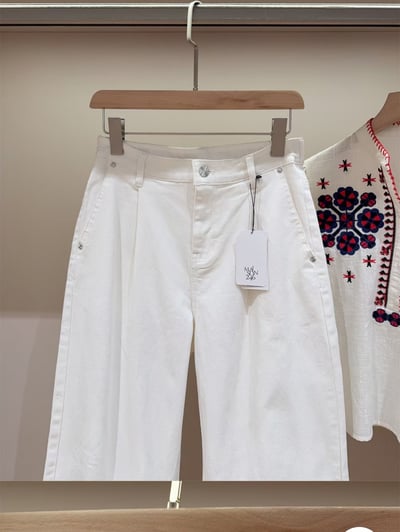 訂製韓單出口 萊卡棉四面彈高腰闊腿牛仔褲5