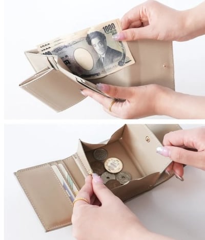 日本  菱格壓紋三折迷你錢包8