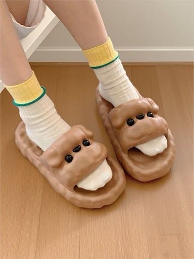 泰迪狗狗造型凉拖鞋 韓系百搭防臭軟底居家拖鞋6