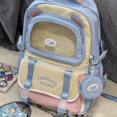 日系甜妹痛包雙肩包 可愛透明展示窗＋萌系耳朵造型3