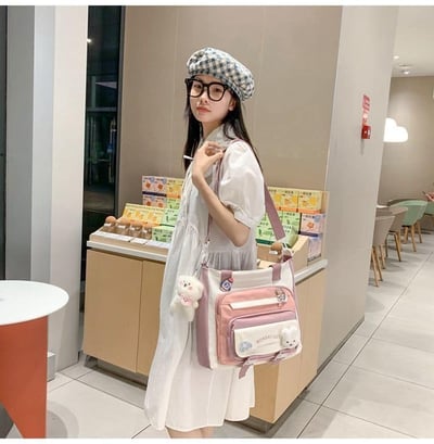 拼色系列 防潑水中小學生書包加補習袋9