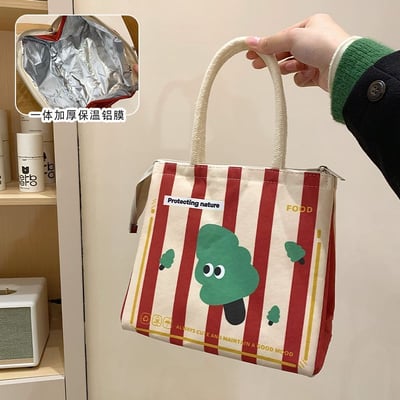 可愛便當保溫袋大容量學生午餐袋  防水鋁膜手提飯盒包7