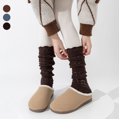 時髦感穿搭 蕾絲編織堆堆長襪組4雙8