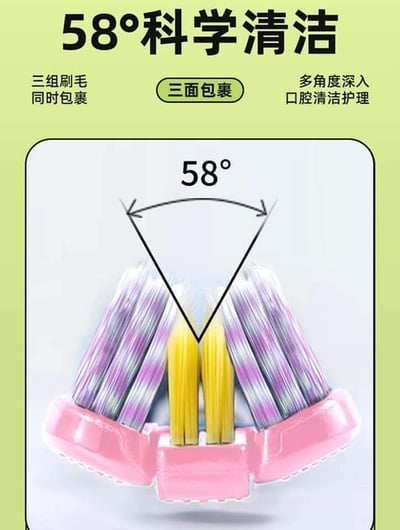 多巴胺軟毛護齦全包覆三面牙刷加贈漢堡小藥盒5
