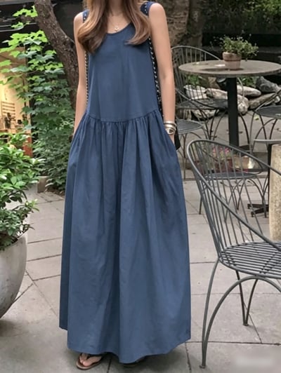 韓系氣質背心長洋裝5