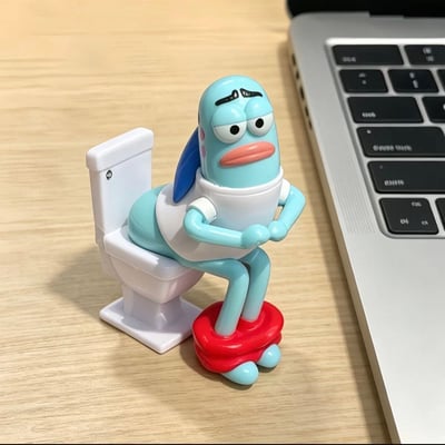 比奇堡馬桶魚搞怪公仔  桌面擺件3