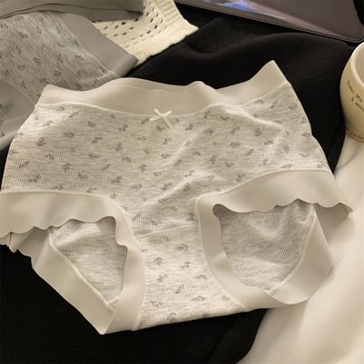 純棉底襠舒適碎花中腰三角褲4件組7