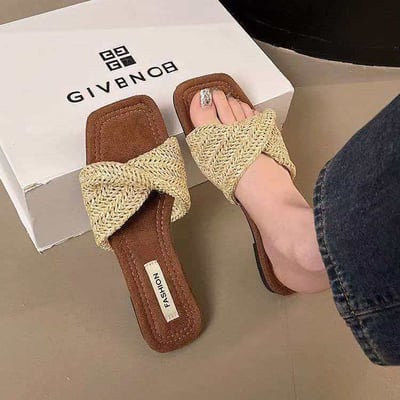 2026春夏新款法式編織一字拖鞋3