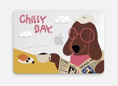 Chilly day悠閒冷冷天臘腸狗MAC蘋果筆電保護殼3