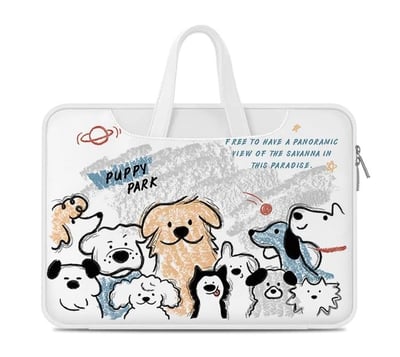 狗狗大聚會 小狗們插畫風多功能旅行電腦包1