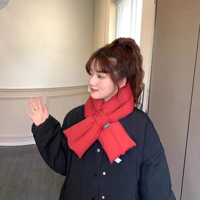 情侶款  超保暖羽絨棉交叉圍脖2