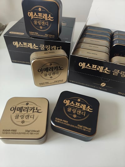 韓國復古感新版Cooling Espresso 義式濃縮/美式薄荷咖啡糖32g9