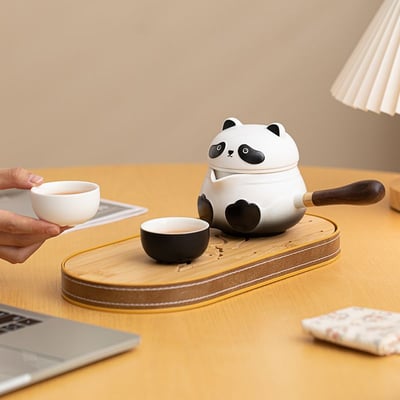 療癒熊貓隨行茶具組 便攜旅行功夫茶壺套裝3