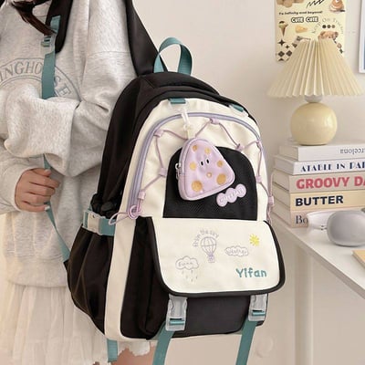 新款高顏值可愛雙肩書包 大容量減壓背包送同款萌系零錢包13