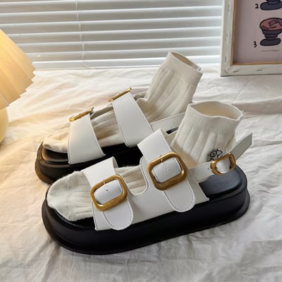 2026夏季新款 百搭增高金屬扣厚底涼鞋4