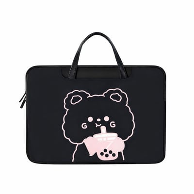 黑色珍奶小熊電腦包  15吋現貨免運1