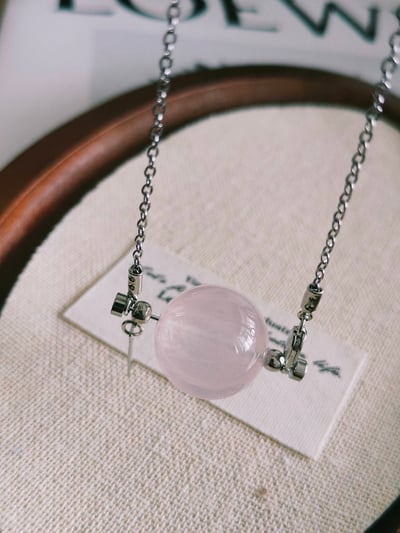 粉水晶  溫柔心光項鍊5