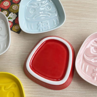 日式招福達摩陶瓷醬料碟 可愛浮雕小碟芥末醬油碟7