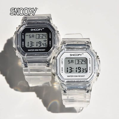 正品Snoopy兩色可夜光電子手錶4