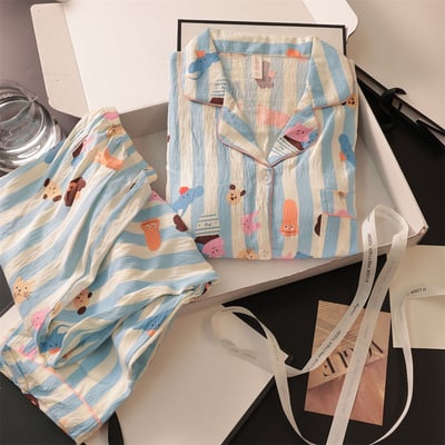 春秋可愛條紋動物日系睡衣4