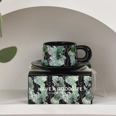 生日禮物 青瀾手繪高級感咖啡杯套裝5