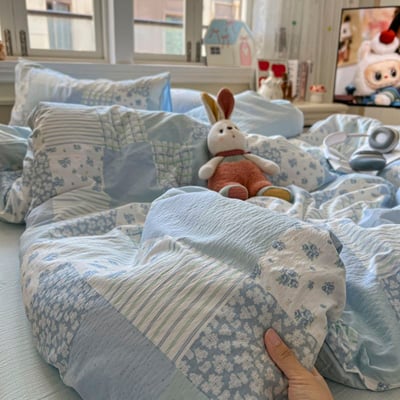 藍色系列四款 水洗紗床包四件組2