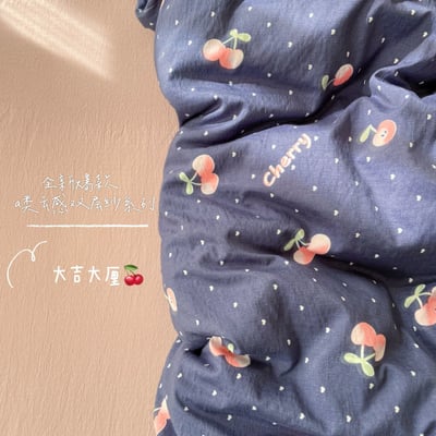 韓系ins風碎花床品雙層紗親膚被套2