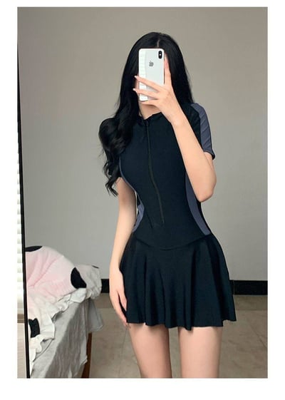 高級感連身顯瘦泳裝 加贈泳帽泳鏡版3