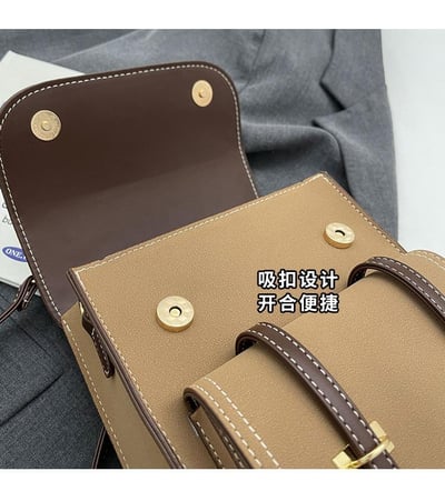 優質歐美款復古撞色設計雙肩包 質感PU百搭小書包風背包13