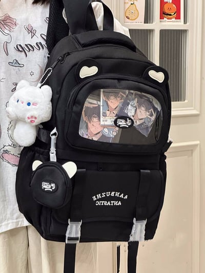 日系甜妹痛包雙肩包 可愛透明展示窗＋萌系耳朵造型4