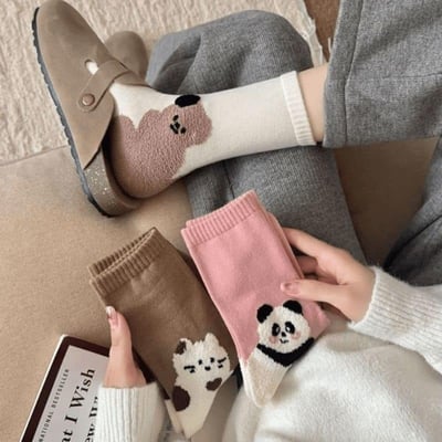 啊！韓系的一系列動物刺繡短襪組2