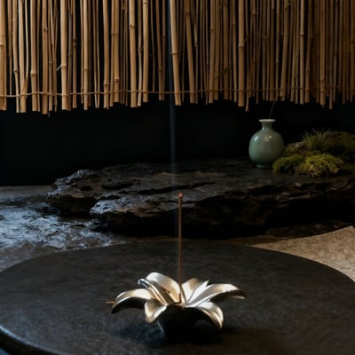 新中式百合香插古風線香座 高級質感家用香薰底座3