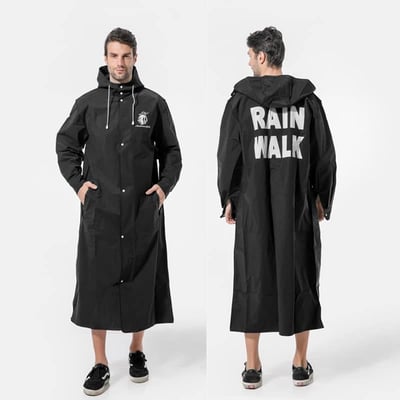 潮款黑色系列長版男女通用雨衣   XXL現貨免運1